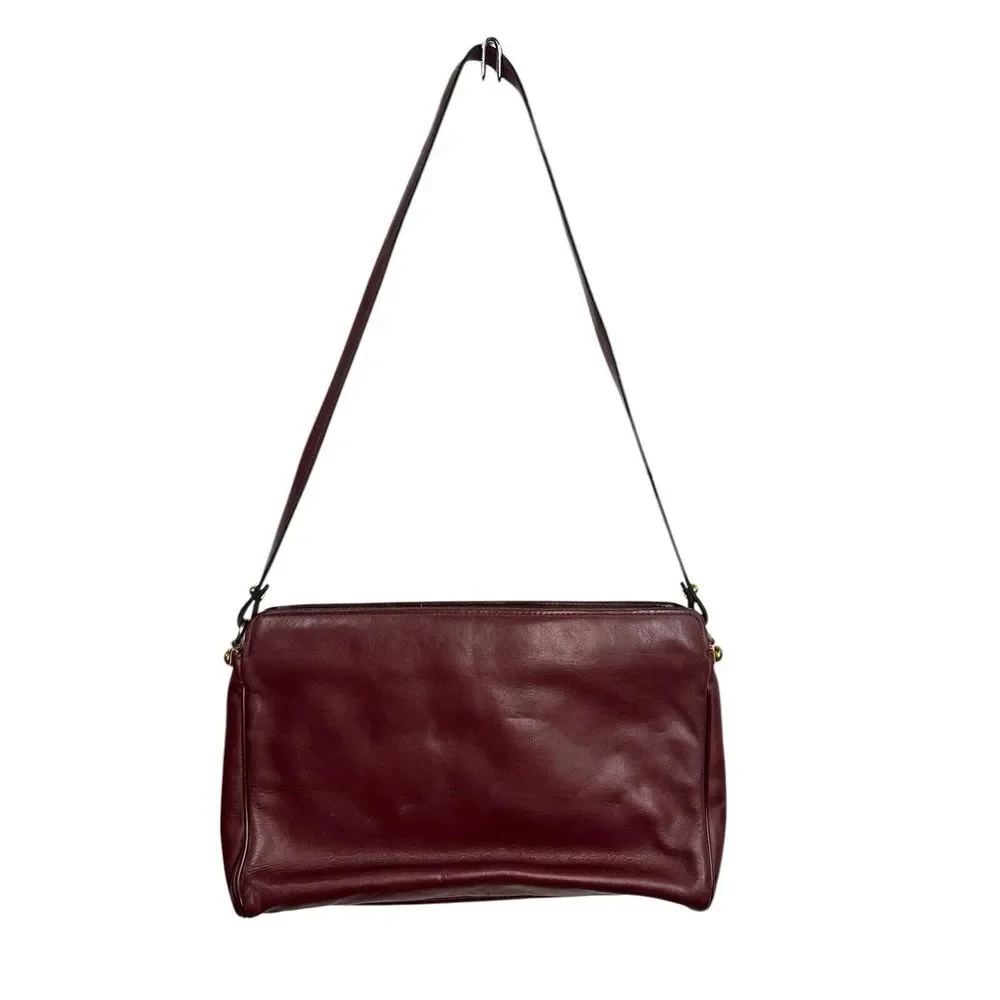Vintage 80s 90s ETIENNE AIGNER Medium Leather Shoulder Bag Handbag Classic Retro